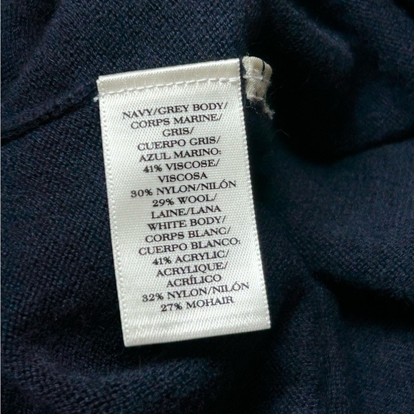 Ann Taylor Wool Blend Equestrian Horse Themed Navy Sweater - Size S - Picture 5 of 6